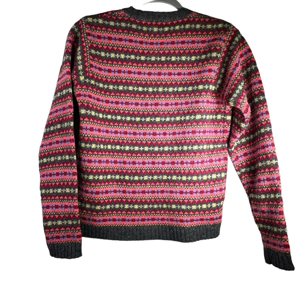 Brooks brothers Vintage Cardigan 100% wool Pink Red Gray Size Medium - Picture 2 of 10